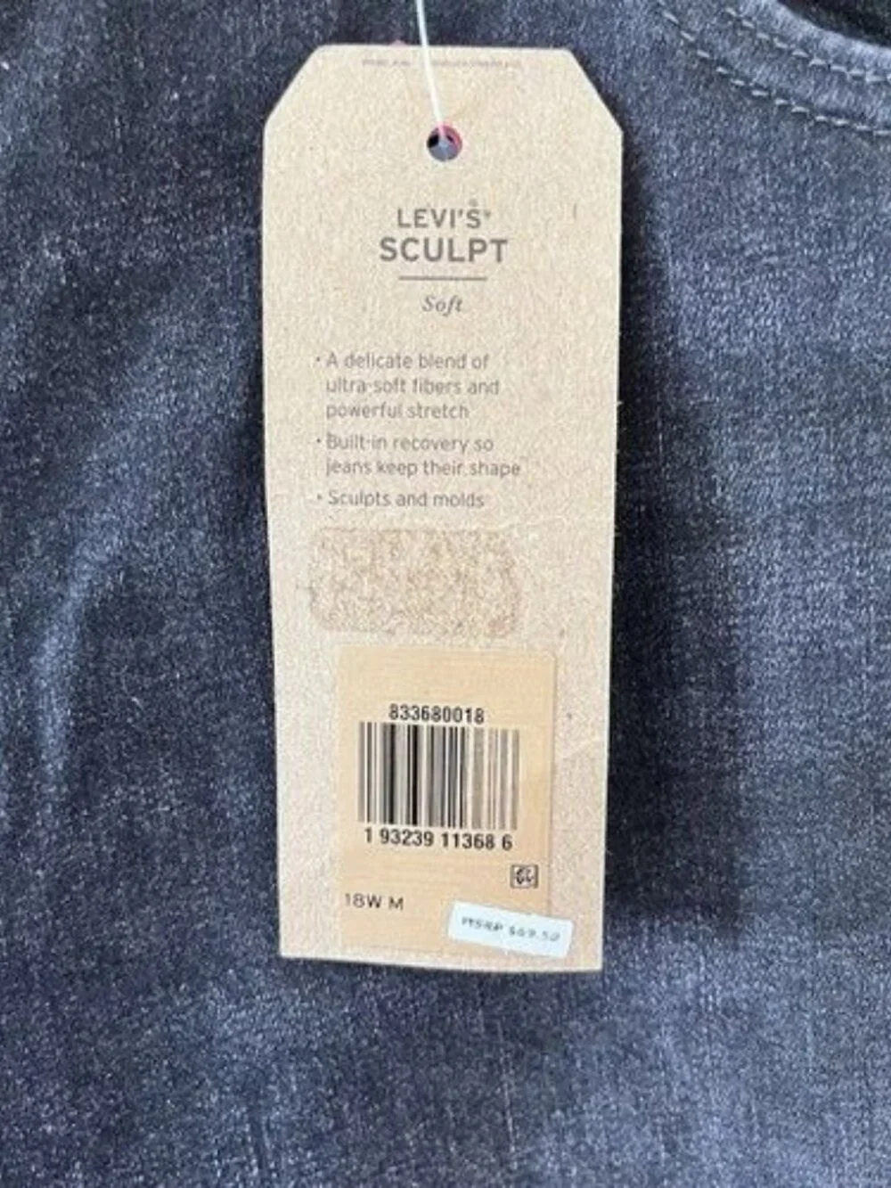NEW Levi’s 721 High Rise‎ Skinny Jeans Plus Size 18W Solid Black MSRP $69
